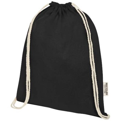 Borsa con cordoncino in cotone riciclato certificato GRS da 140 g/m² Oregon - cod. P120735